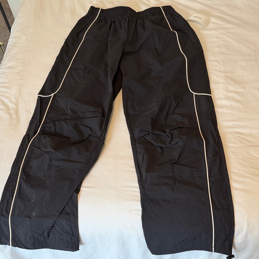 BDG Black Track Pants with White Trim